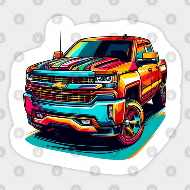 Chevy Silverado Sticker by Vehicles-Art